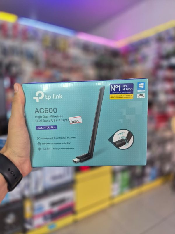 Adaptador USB Dual Band Wireless de Alto Ganho AC600
