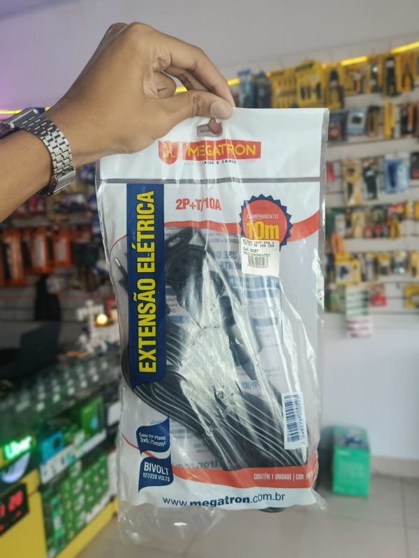 Extensão 10MT pta 3tom 2P+T PP 10A 250V