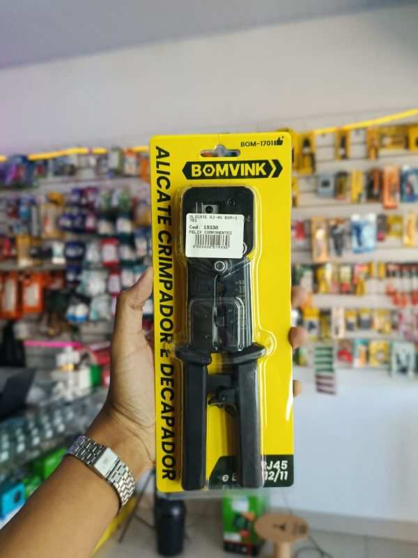 Alicate Crimpador e Decapador de Cabo LAN CAT5 E CAT 6 BOMVINK