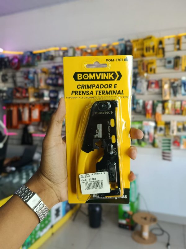 Alicate Crimpador e Prensa Terminal p/ Cabo LAN CAT5 e CAT6 BOMVINK