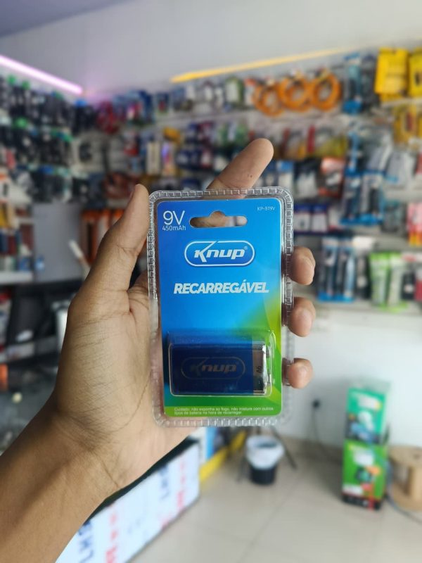 Bateria 9V 450 mAh Recarregável KNUP