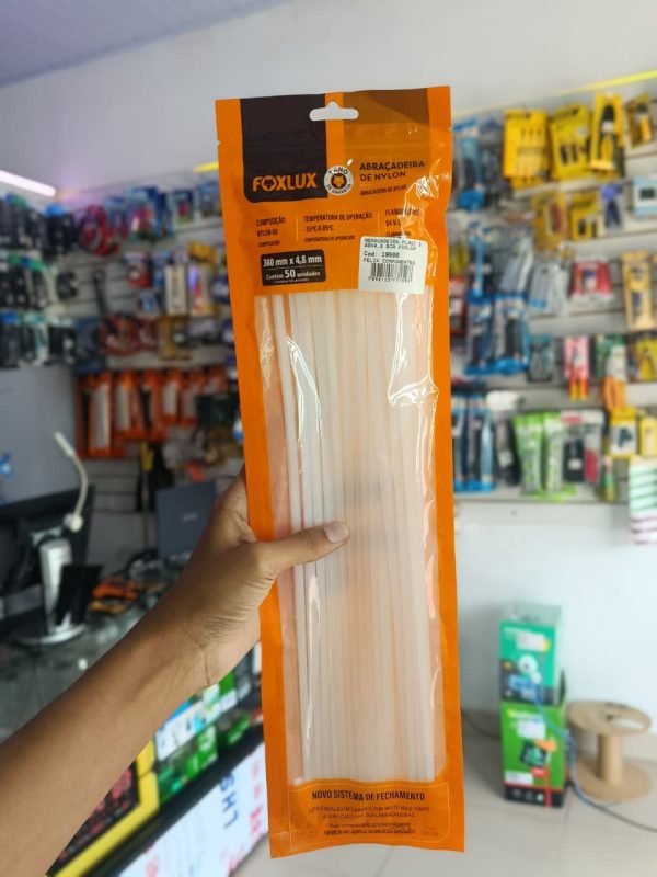 Abraçadeira Plástica Nylon 380mm x 4,8mm FOXLUX